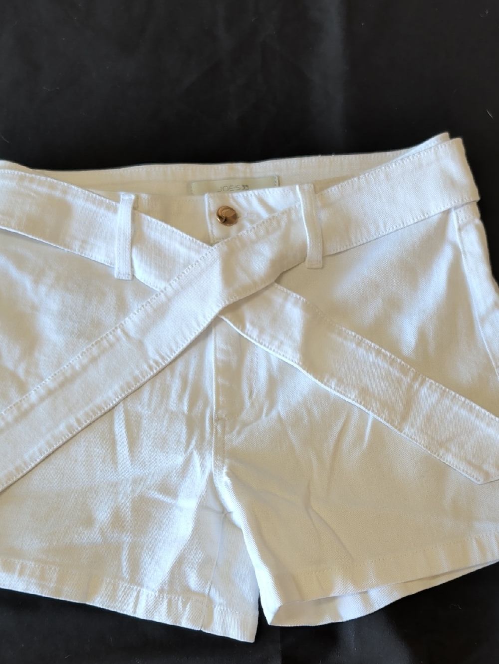 Joe's Jeans White High-Waist Belted Cotton Shorts